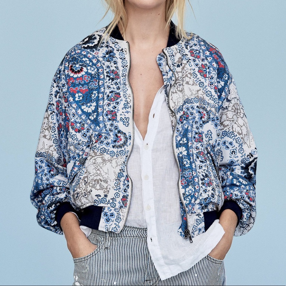 Free People Quilted Paisley Bomber